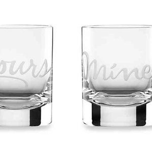 Kate Spade Two of a Kind "Mine" & "Yours" Glasses